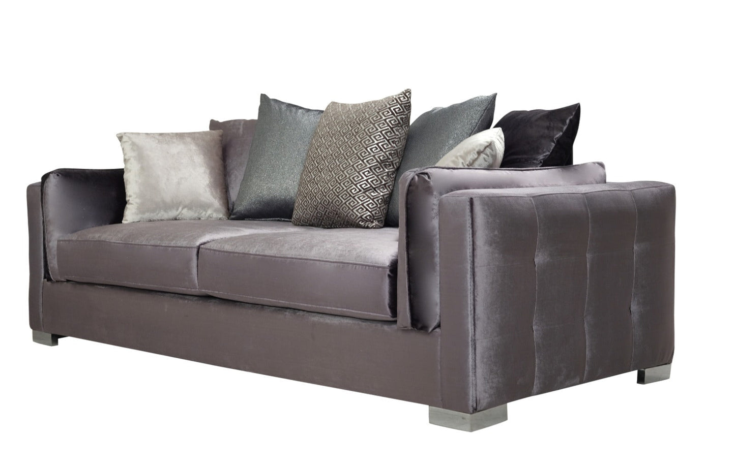 Clara Gray Velvet Sofa & Loveseat - CLARAGRAY-SL - Luna Furniture - Dallas Store