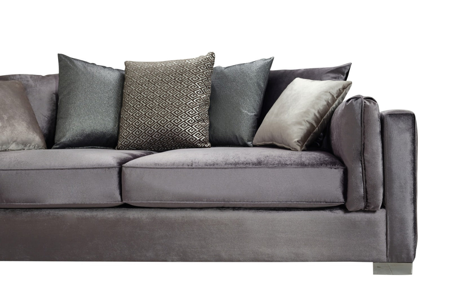 Clara Gray Velvet Sofa & Loveseat - CLARAGRAY-SL - Luna Furniture - Dallas Store