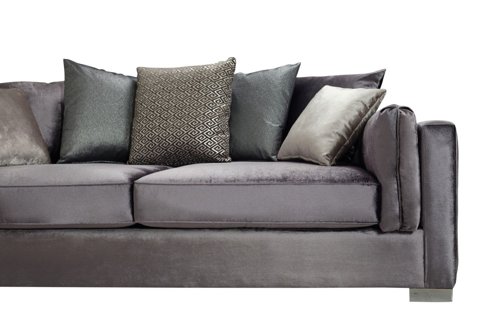 Clara Gray Velvet Sofa & Loveseat - CLARAGRAY-SL - Luna Furniture - Dallas Store
