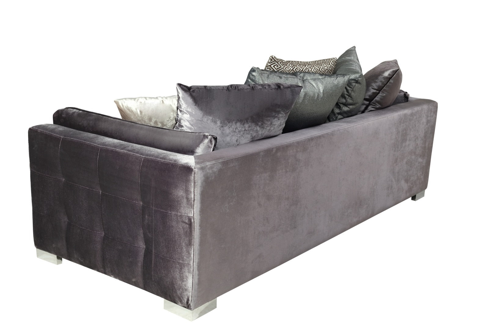 Clara Gray Velvet Sofa & Loveseat - CLARAGRAY-SL - Luna Furniture - Dallas Store