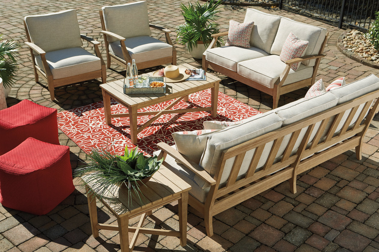 Clare View Beige Sofa with Cushion - P801-838 - Luna Furniture - Dallas Store