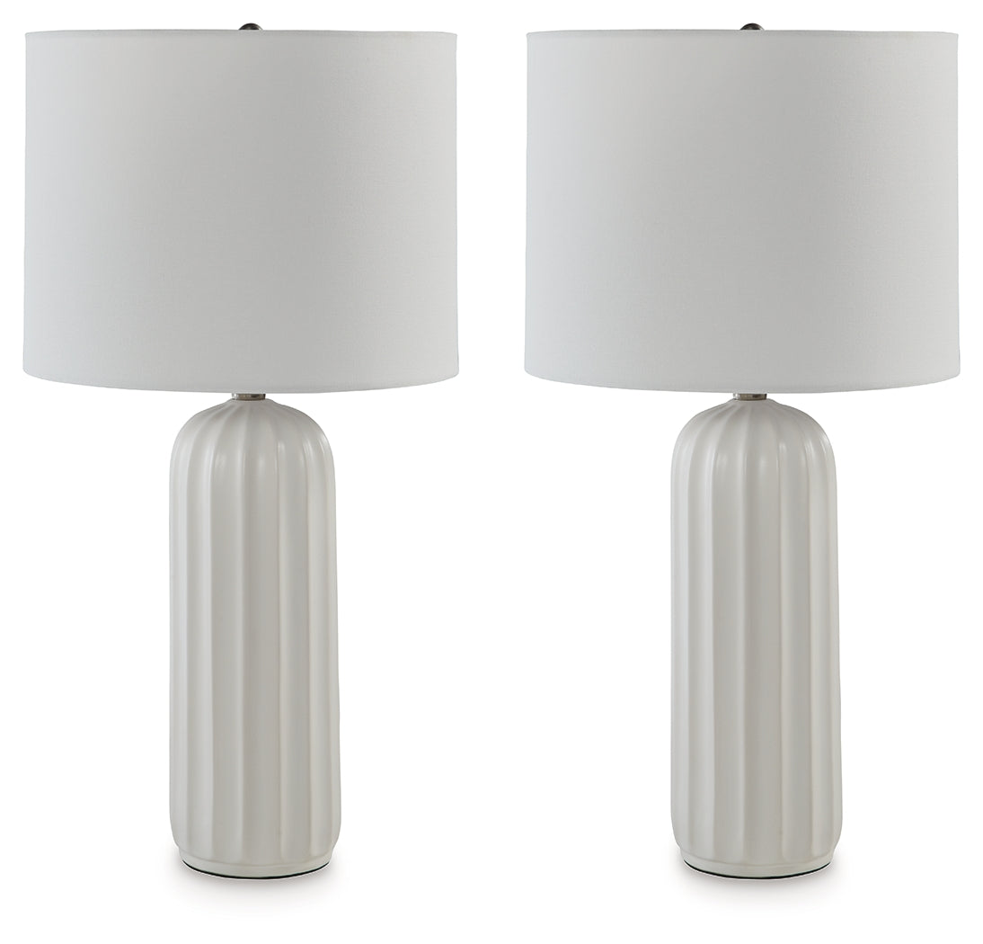 Clarkland White Table Lamp, Set of 2 - L177974 - Luna Furniture - Dallas Store