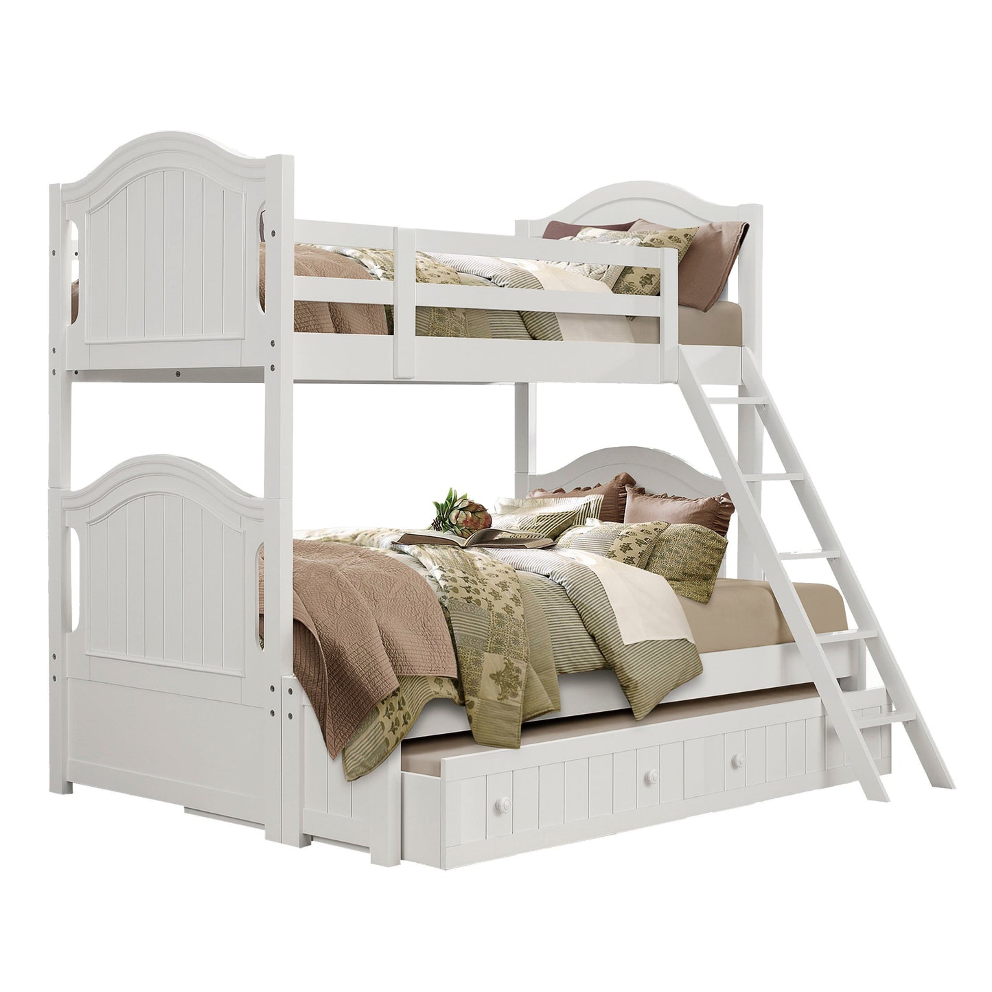Clementine White Twin/Full Bunk Bed - SET | B1799-F | B1799-HF | B1799-RL | B1799-SL - Luna Furniture - Dallas Store