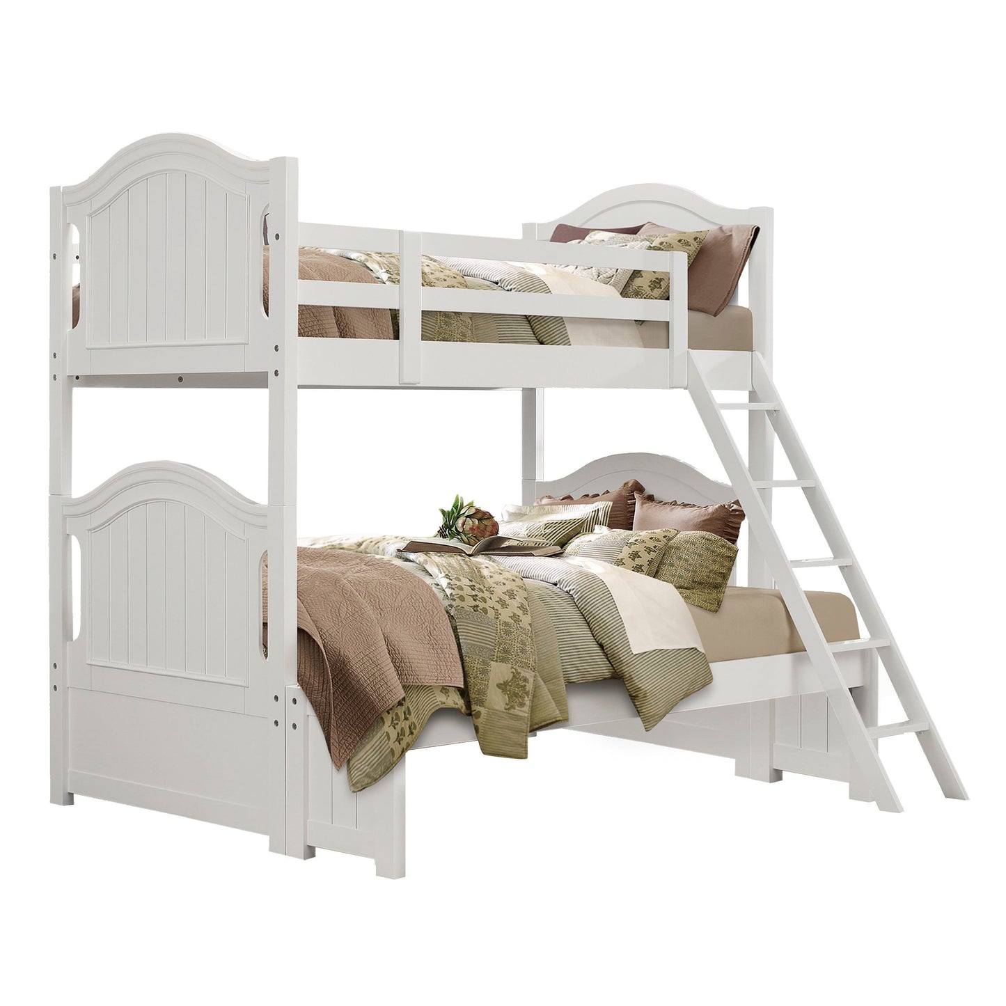 Clementine White Twin/Full Bunk Bed with Twin Trundle - SET | B1799-F | B1799-HF | B1799-RL | B1799-SL | B1799-R - Luna Furniture - Dallas Store