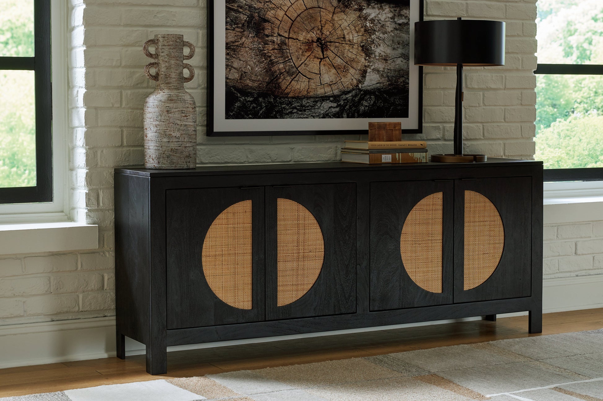 Cliffiings Black/Natural Accent Cabinet - A4000575 - Luna Furniture - Dallas Store