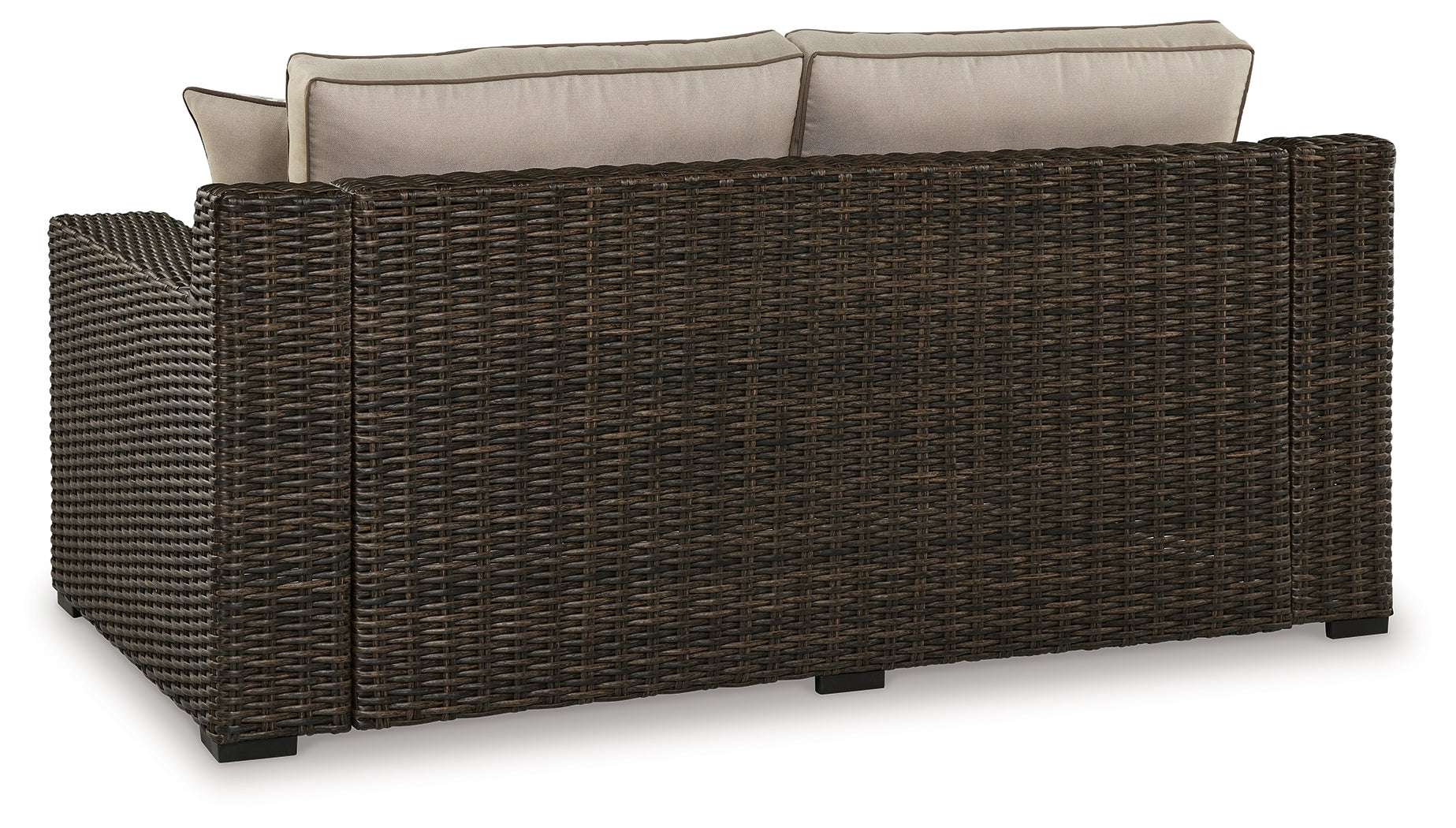 Coastline Bay Brown Outdoor Loveseat with Cushion - P784-835 - Luna Furniture - Dallas Store