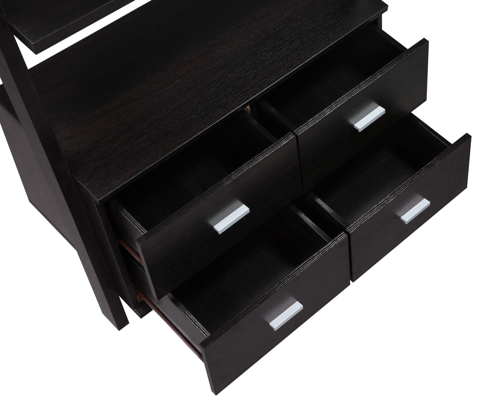 Colella Cappuccino 4-Drawer Storage Bookcase - 800319 - Luna Furniture - Dallas Store