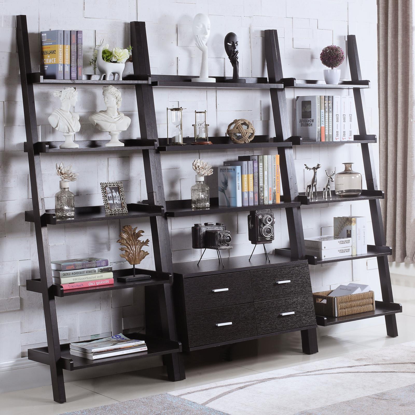 Colella Cappuccino 4-Drawer Storage Bookcase - 800319 - Luna Furniture - Dallas Store