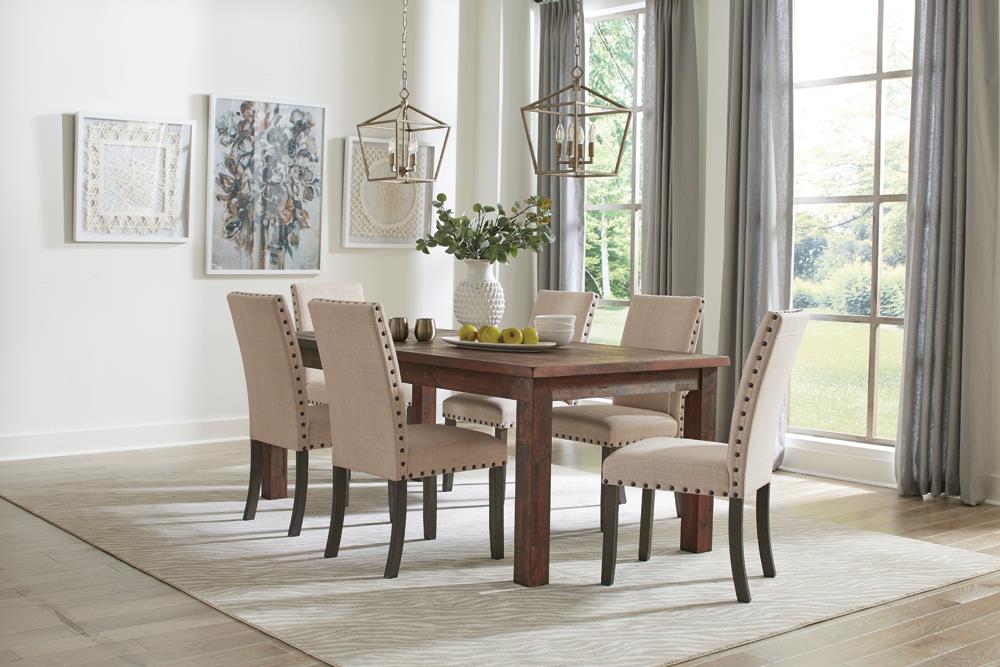 Coleman Rustic Golden Brown Rectangular Dining Table - 107041 - Luna Furniture - Dallas Store