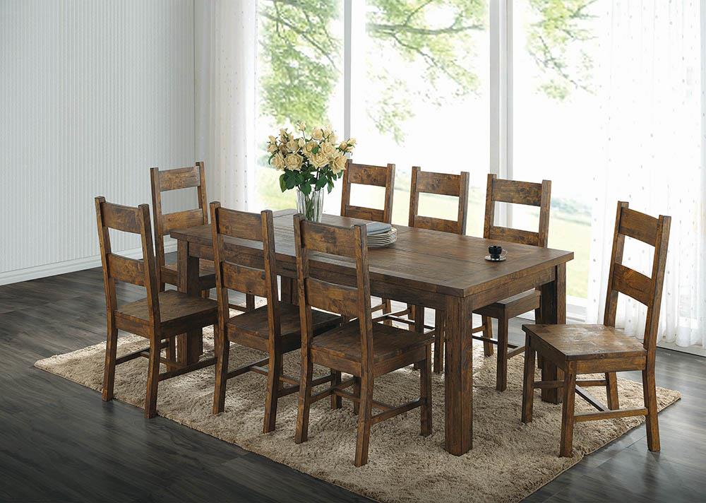 Coleman Rustic Golden Brown Rectangular Dining Table - 107041 - Luna Furniture - Dallas Store