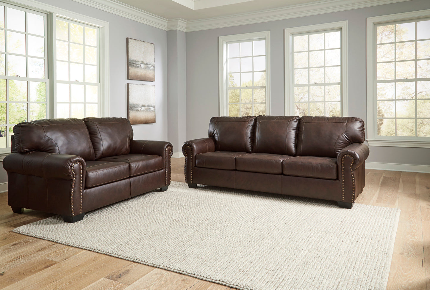 Colleton Dark Brown Leather Living Room Set - SET | 5210738 | 5210735 - Luna Furniture - Dallas Store