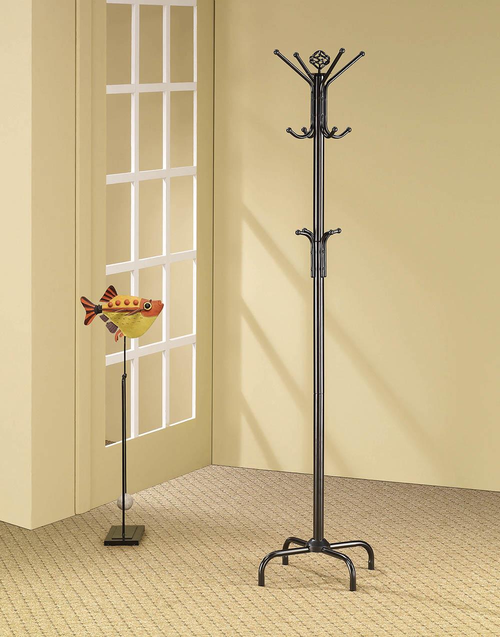 Collier Black 12-Hook Coat Rack - 2019 - Luna Furniture - Dallas Store