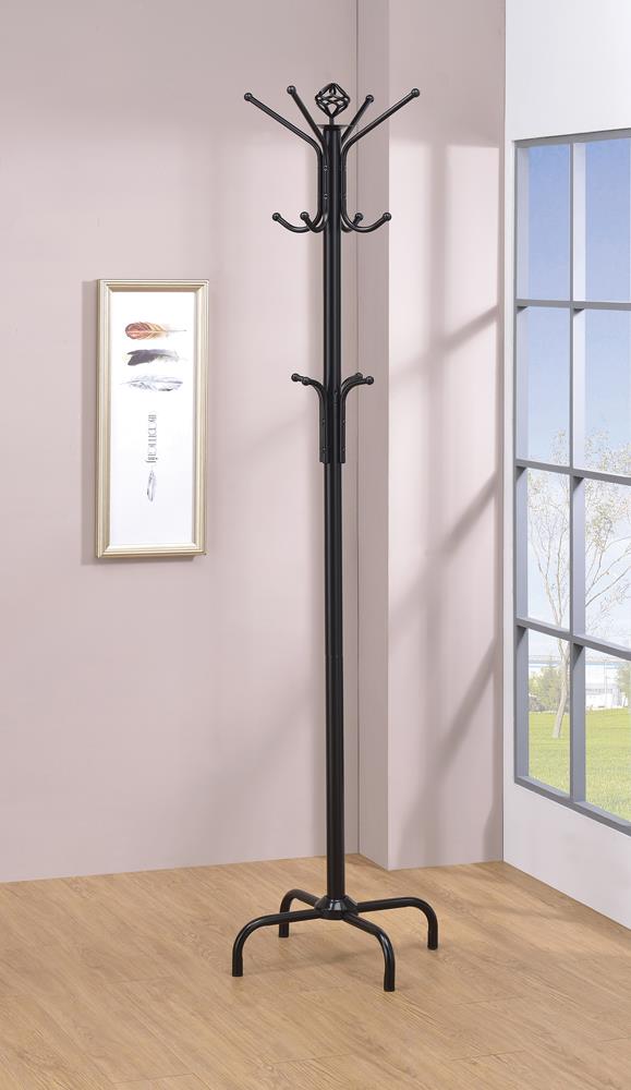 Collier Black 12-Hook Coat Rack - 2019 - Luna Furniture - Dallas Store