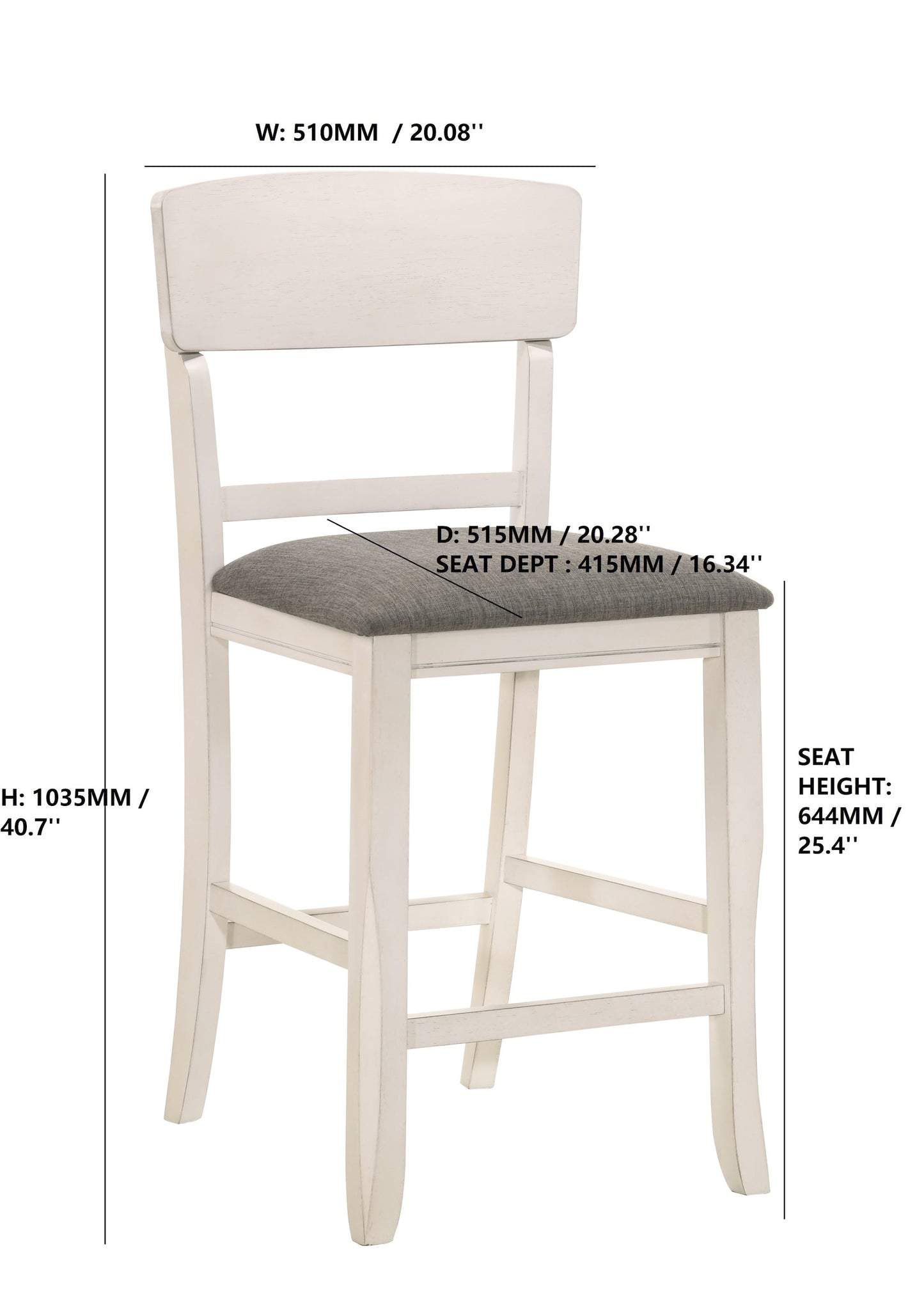 Conner Chalk/Gray Counter Height Chair, Set of 2 - 2849CG-S-24 - Luna Furniture - Dallas Store