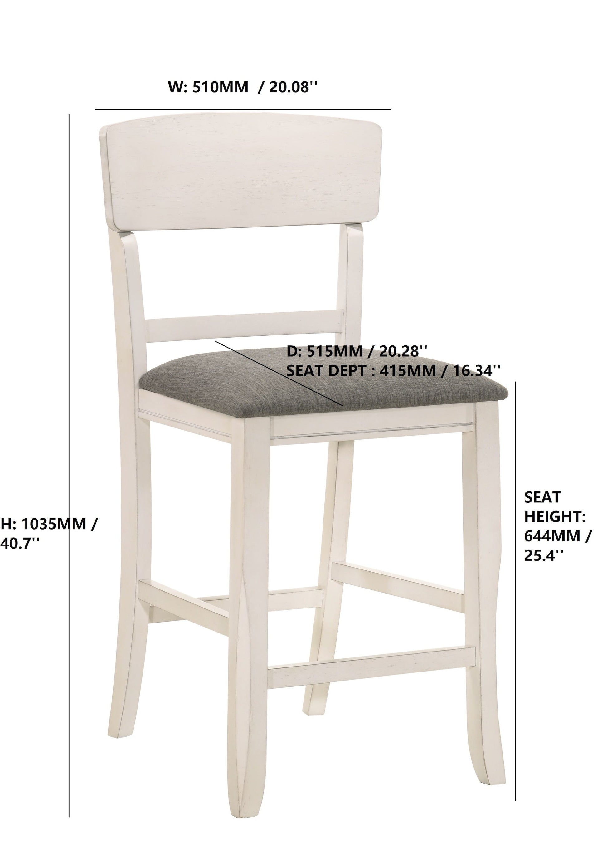 Conner Chalk/Gray Counter Height Chair, Set of 2 - 2849CG-S-24 - Luna Furniture - Dallas Store