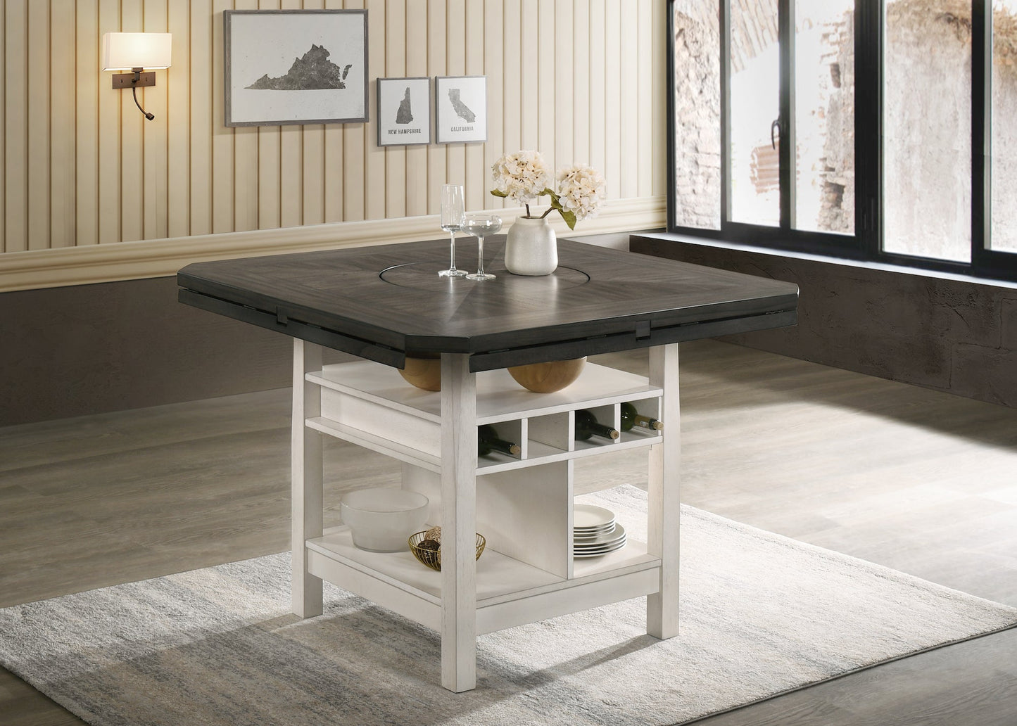 Conner Chalk/Gray Counter Height Table - SET | 2849CG-T-LEG | 2849CG-T-TOP - Luna Furniture - Dallas Store