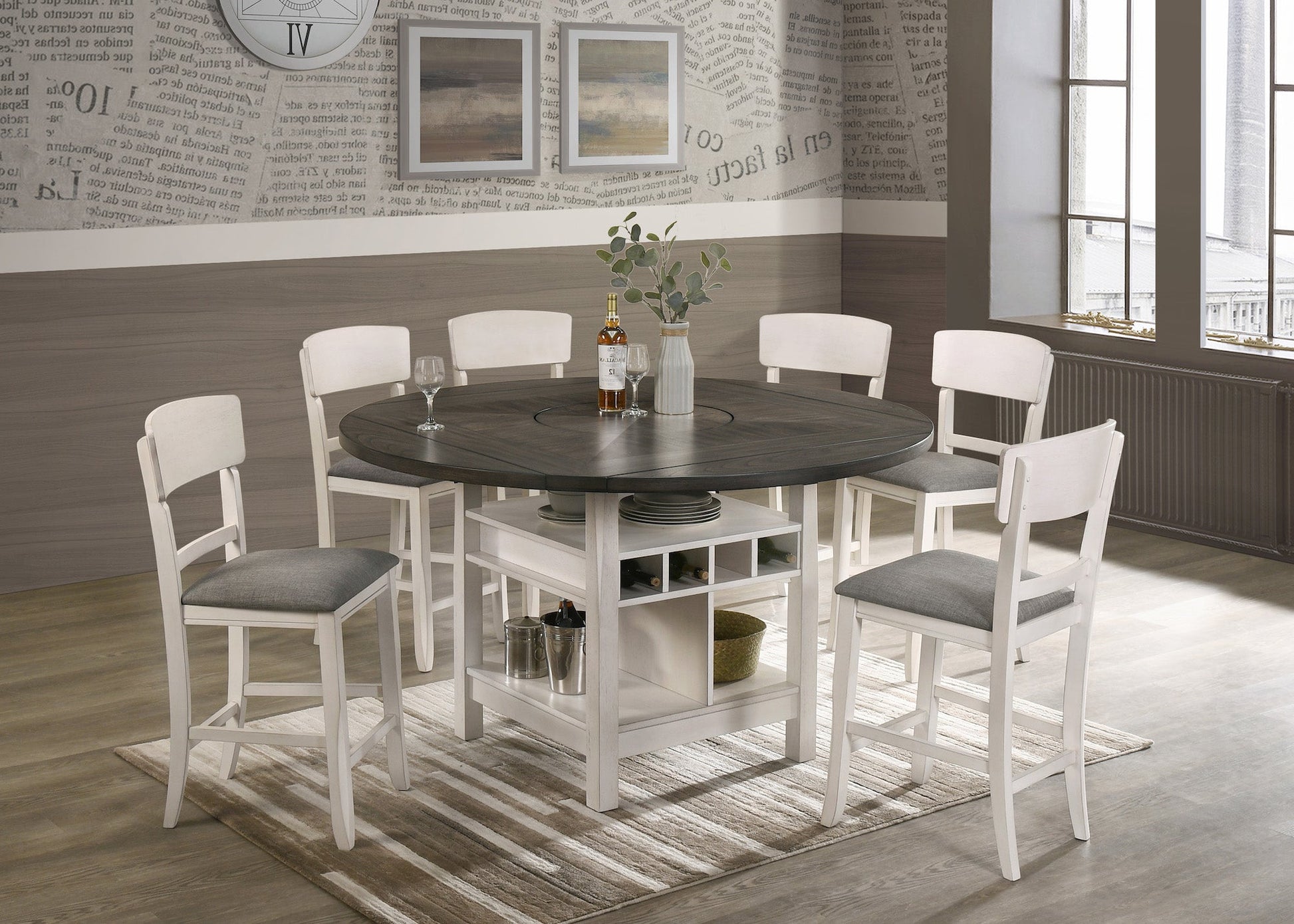 Conner Chalk/Gray Counter Height Table - SET | 2849CG-T-LEG | 2849CG-T-TOP - Luna Furniture - Dallas Store