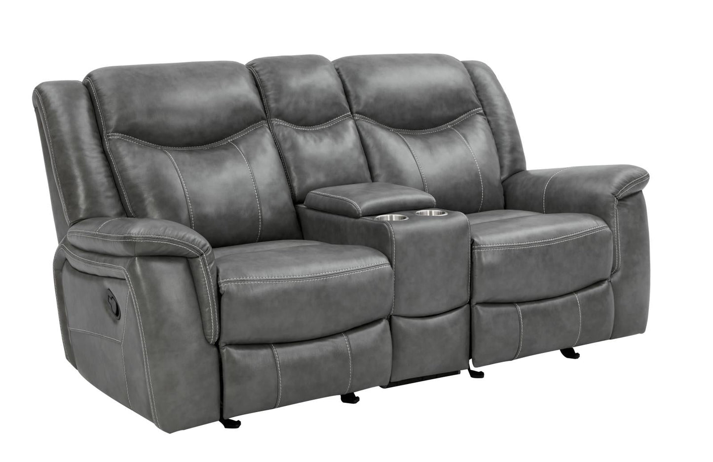 Conrad Upholstered Motion Loveseat Cool Gray - 650355 - Luna Furniture - Dallas Store