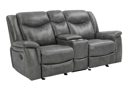 Conrad Upholstered Motion Loveseat Cool Gray - 650355 - Luna Furniture - Dallas Store