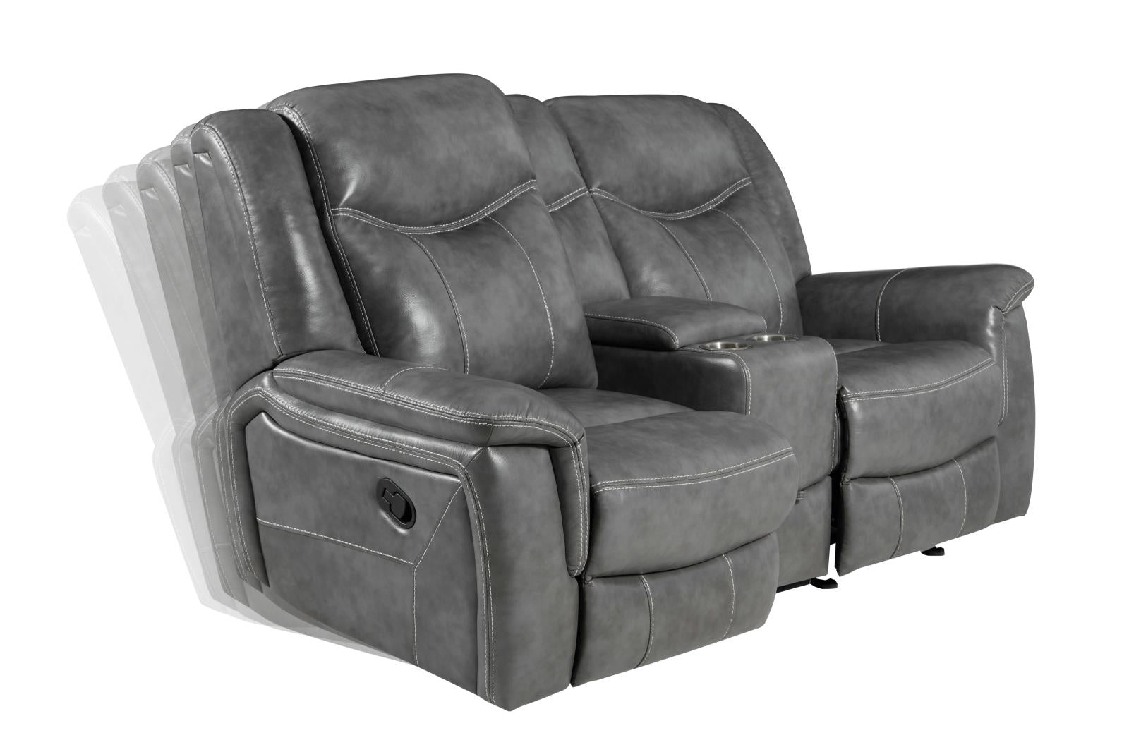 Conrad Upholstered Motion Loveseat Cool Gray - 650355 - Luna Furniture - Dallas Store