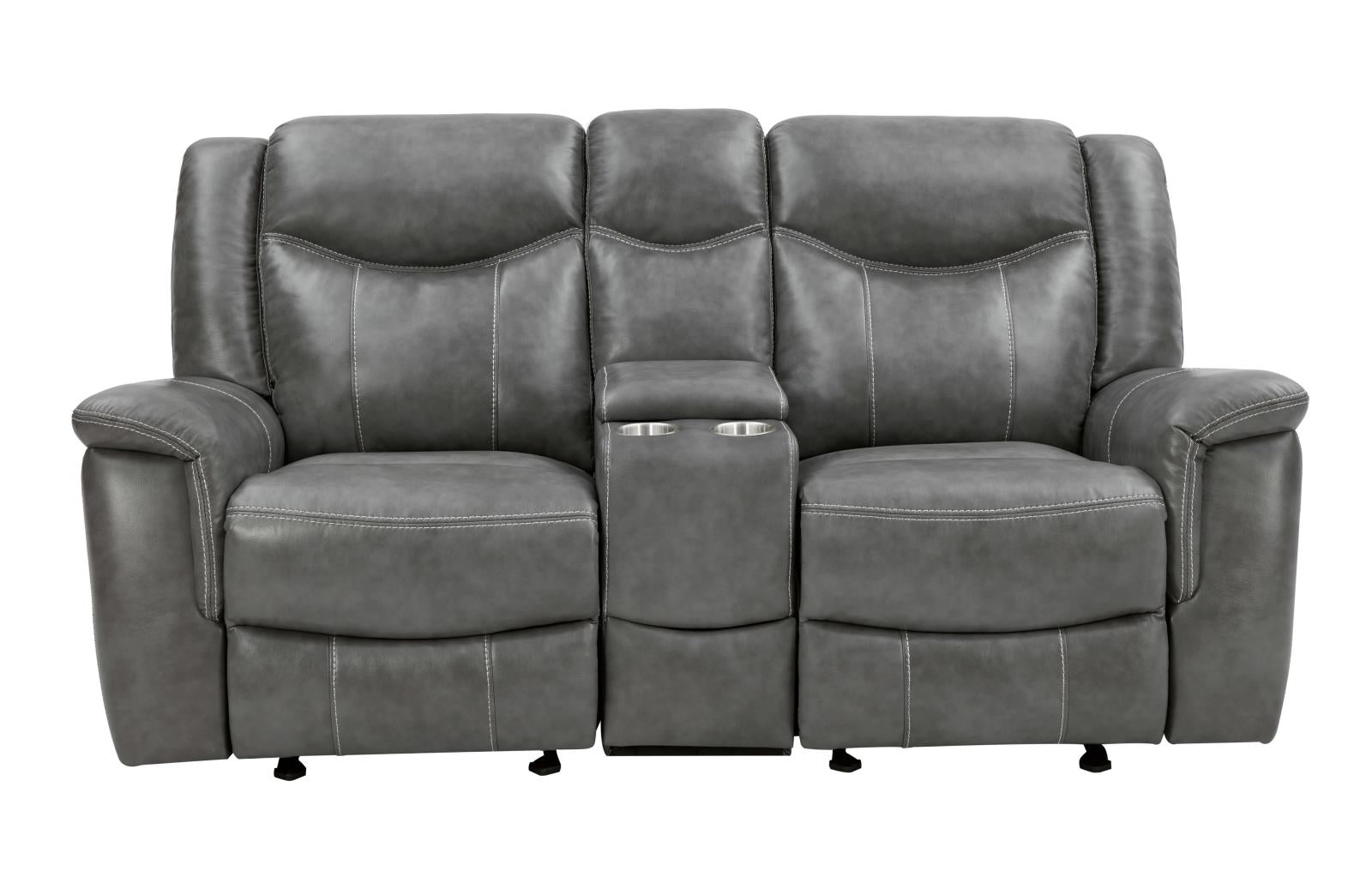 Conrad Upholstered Motion Loveseat Cool Gray - 650355 - Luna Furniture - Dallas Store