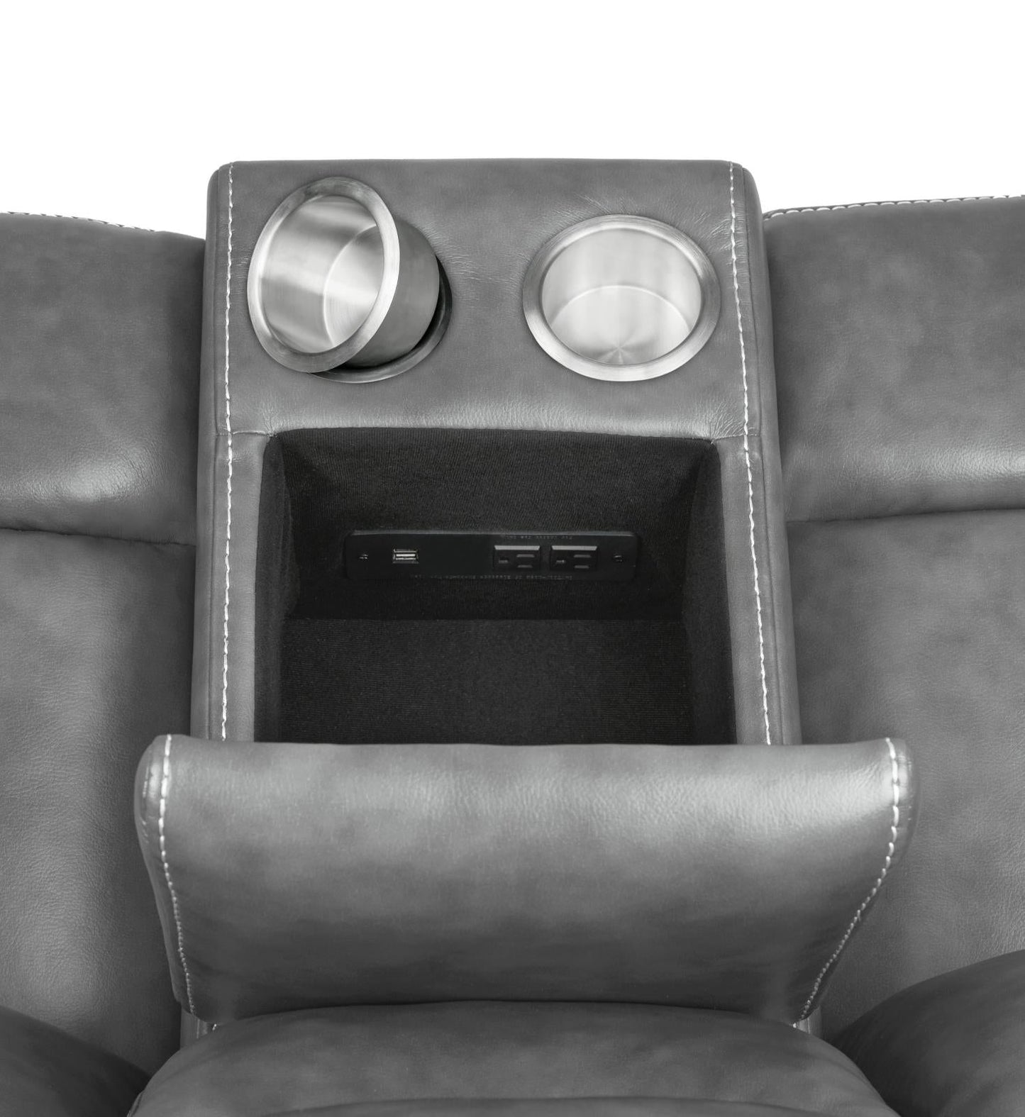 Conrad Upholstered Motion Loveseat Cool Gray - 650355 - Luna Furniture - Dallas Store