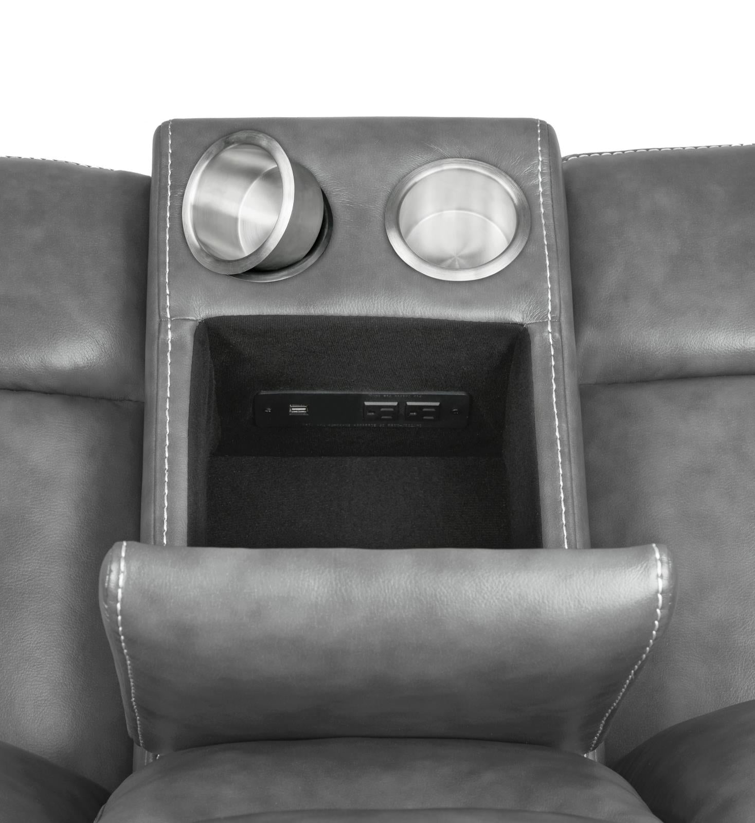 Conrad Upholstered Motion Loveseat Cool Gray - 650355 - Luna Furniture - Dallas Store