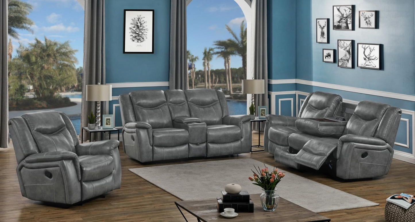 Conrad Upholstered Motion Sofa Cool Gray - 650354 - Luna Furniture - Dallas Store