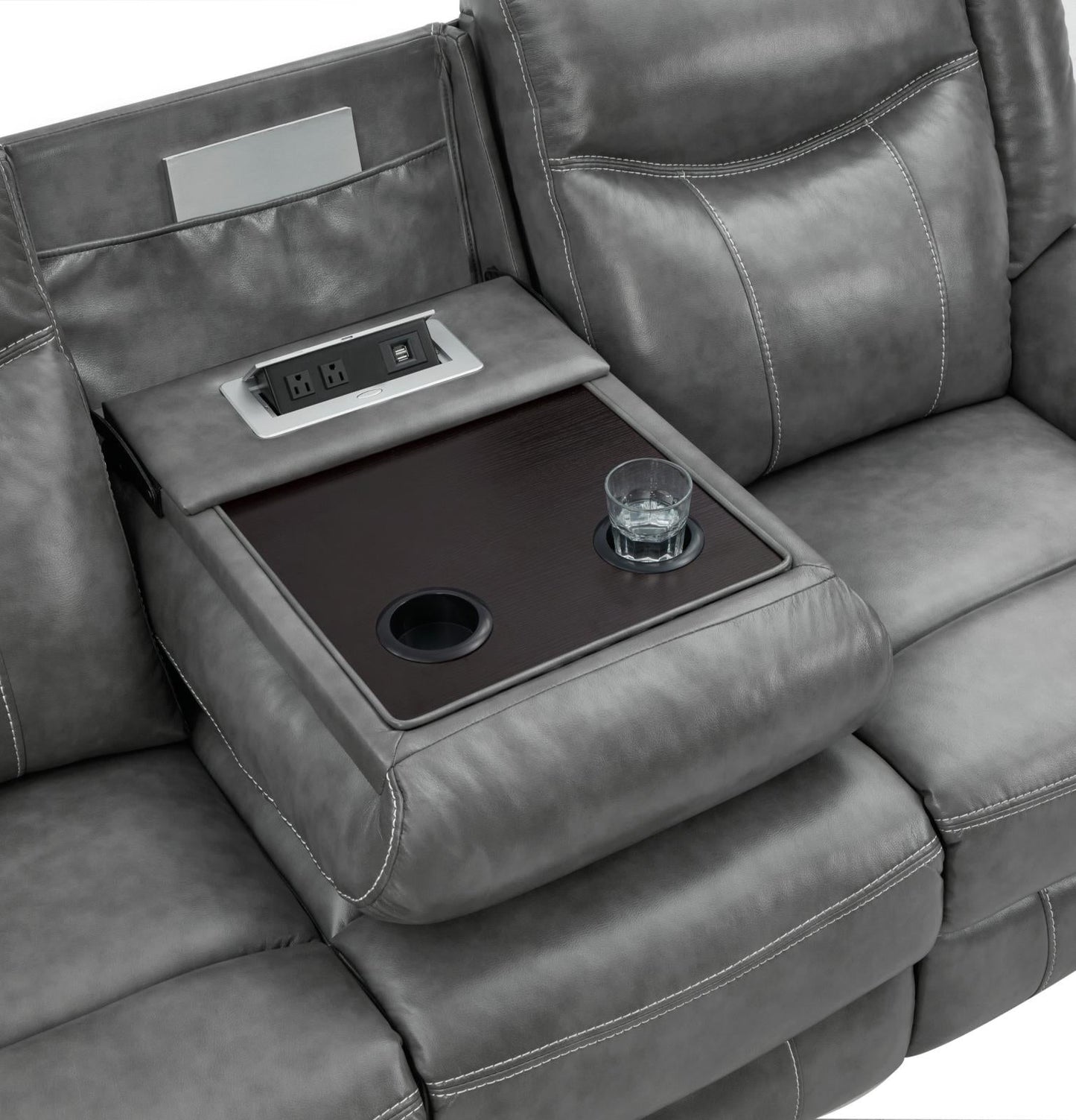 Conrad Upholstered Motion Sofa Cool Gray - 650354 - Luna Furniture - Dallas Store