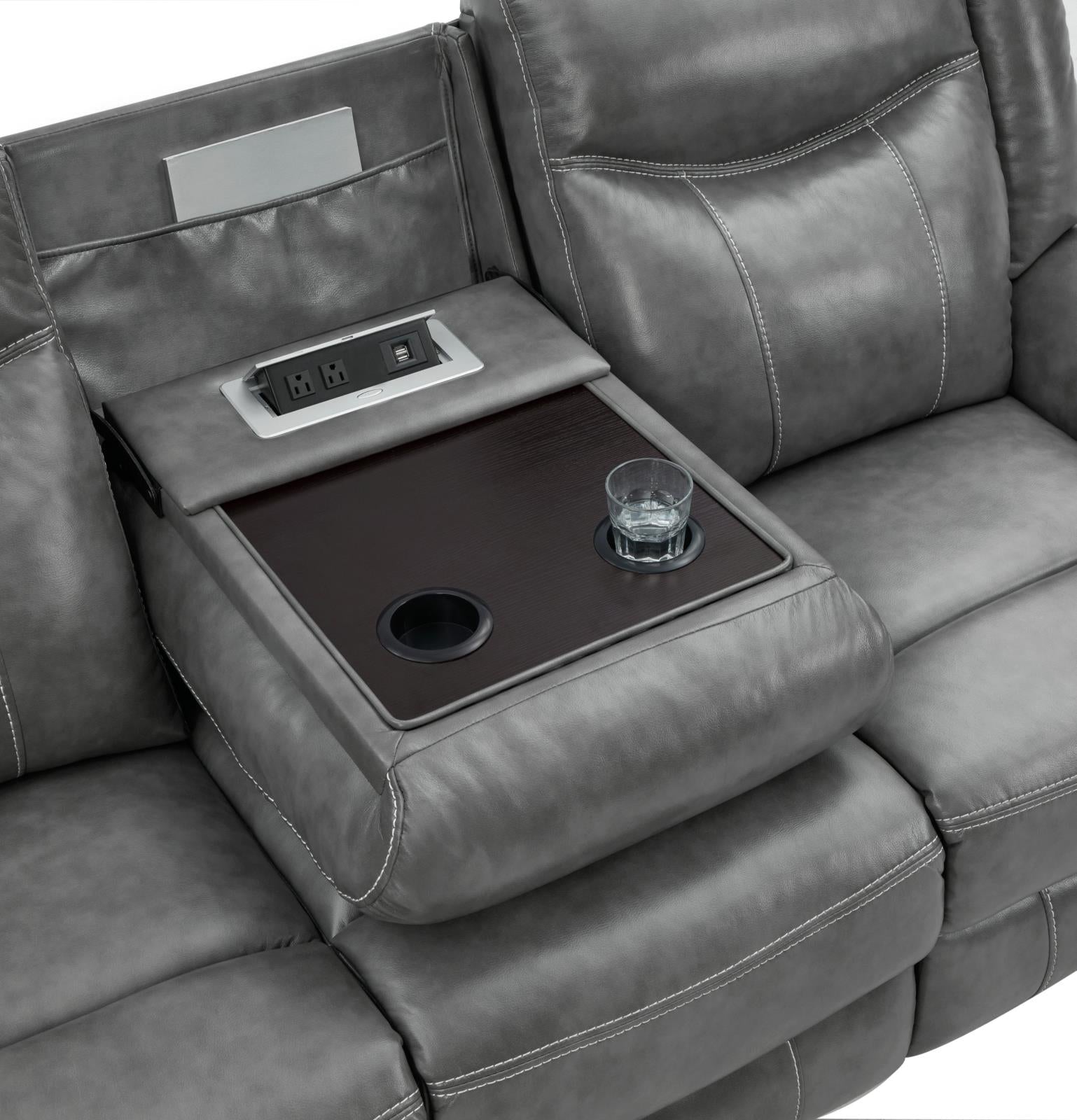 Conrad Upholstered Motion Sofa Cool Gray - 650354 - Luna Furniture - Dallas Store