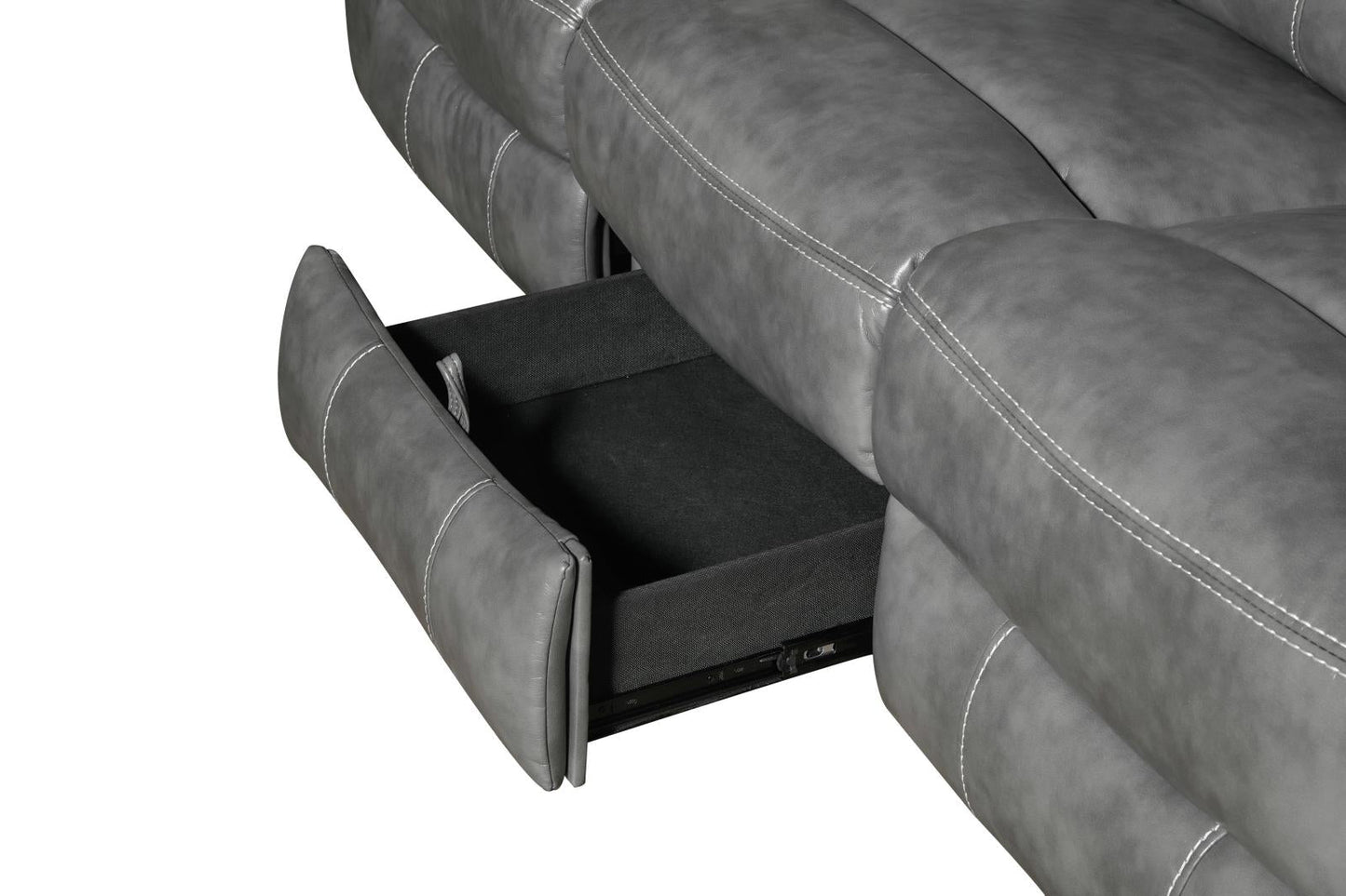 Conrad Upholstered Motion Sofa Cool Gray - 650354 - Luna Furniture - Dallas Store