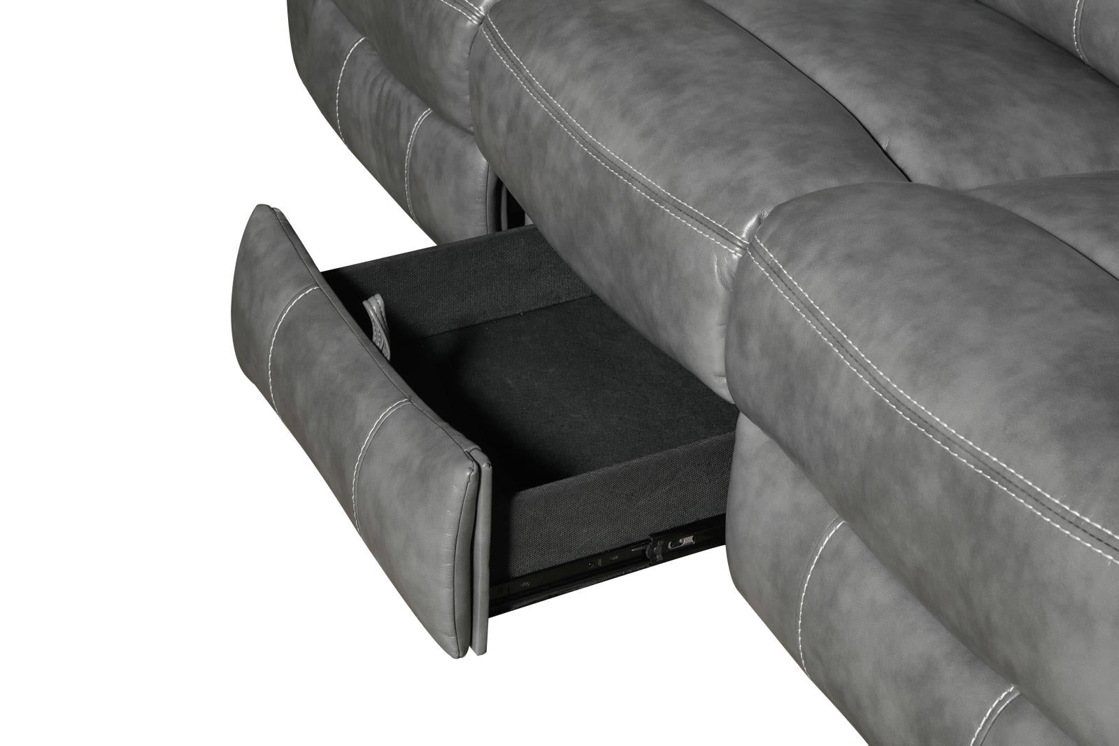 Conrad Upholstered Motion Sofa Cool Gray - 650354 - Luna Furniture - Dallas Store