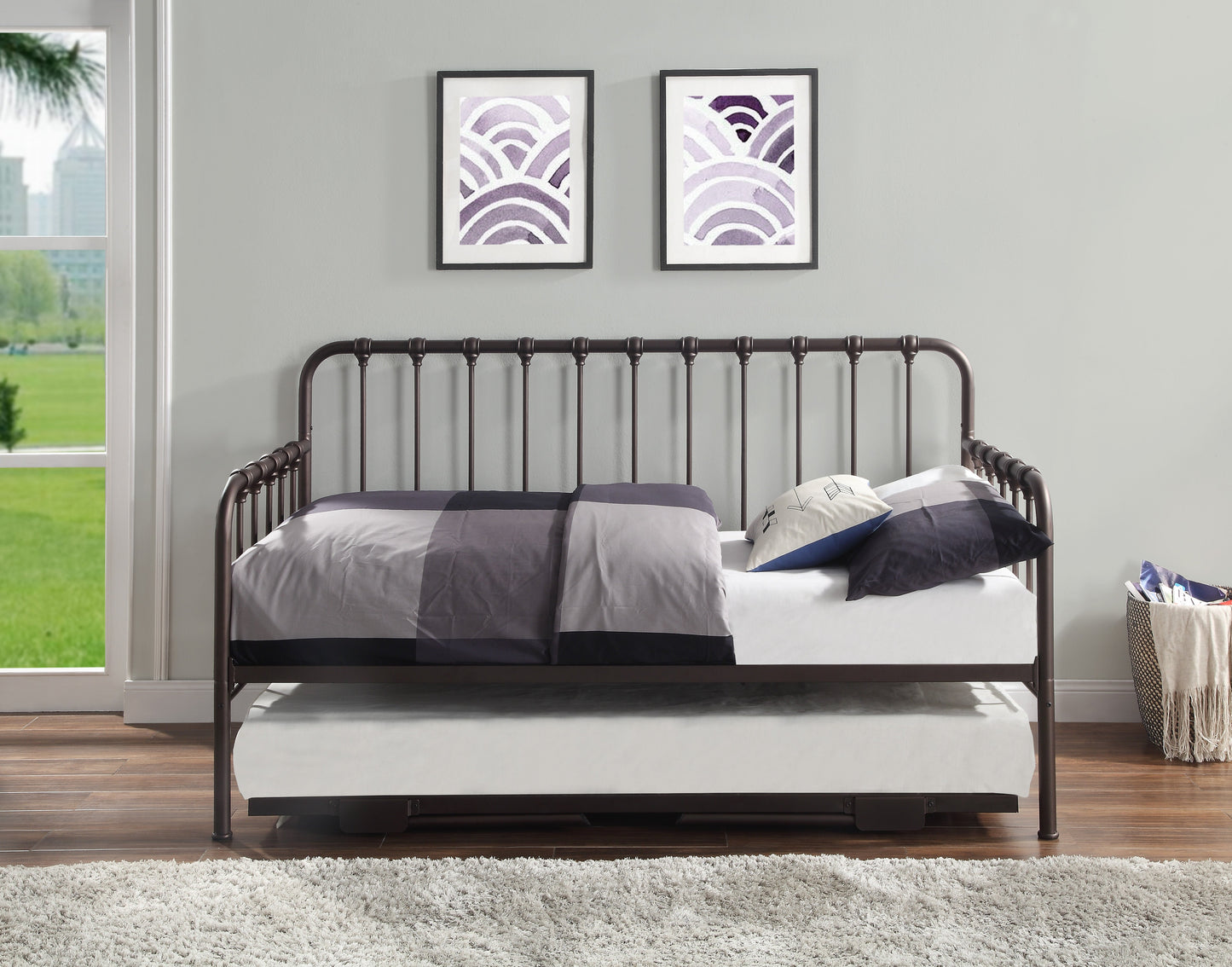 Constance Dark Bronze Daybed With Lift-Up Trundle - 4983DZ-NT - Luna Furniture - Dallas Store