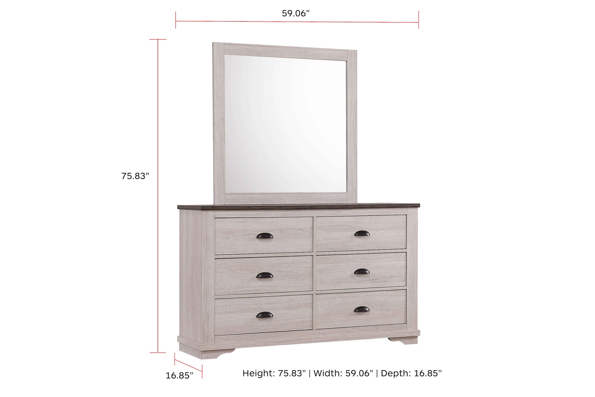 Coralee Chalk/Gray Dresser - B8130-1 - Luna Furniture - Dallas Store