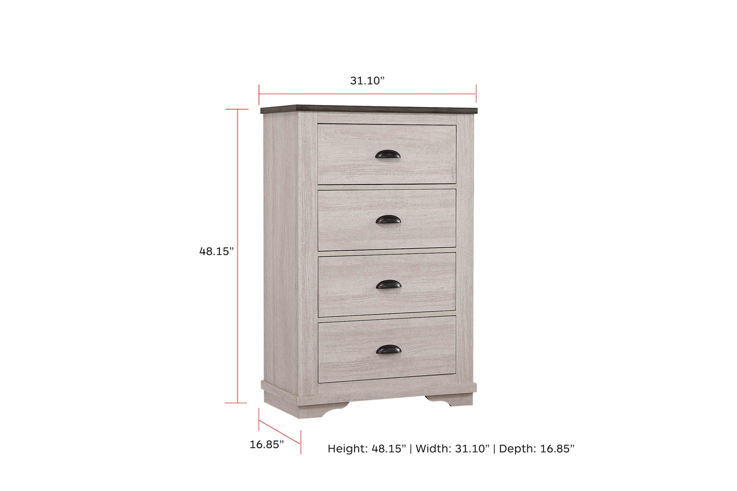 Coralee Chalk/Gray Sleigh Bedroom Set - SET | B8130-K-HB | B8130-K-FB | B8130-KQ-RAIL | B8130-1 | B8130-11 | B8130-2 | B8130-4 - Luna Furniture - Dallas Store