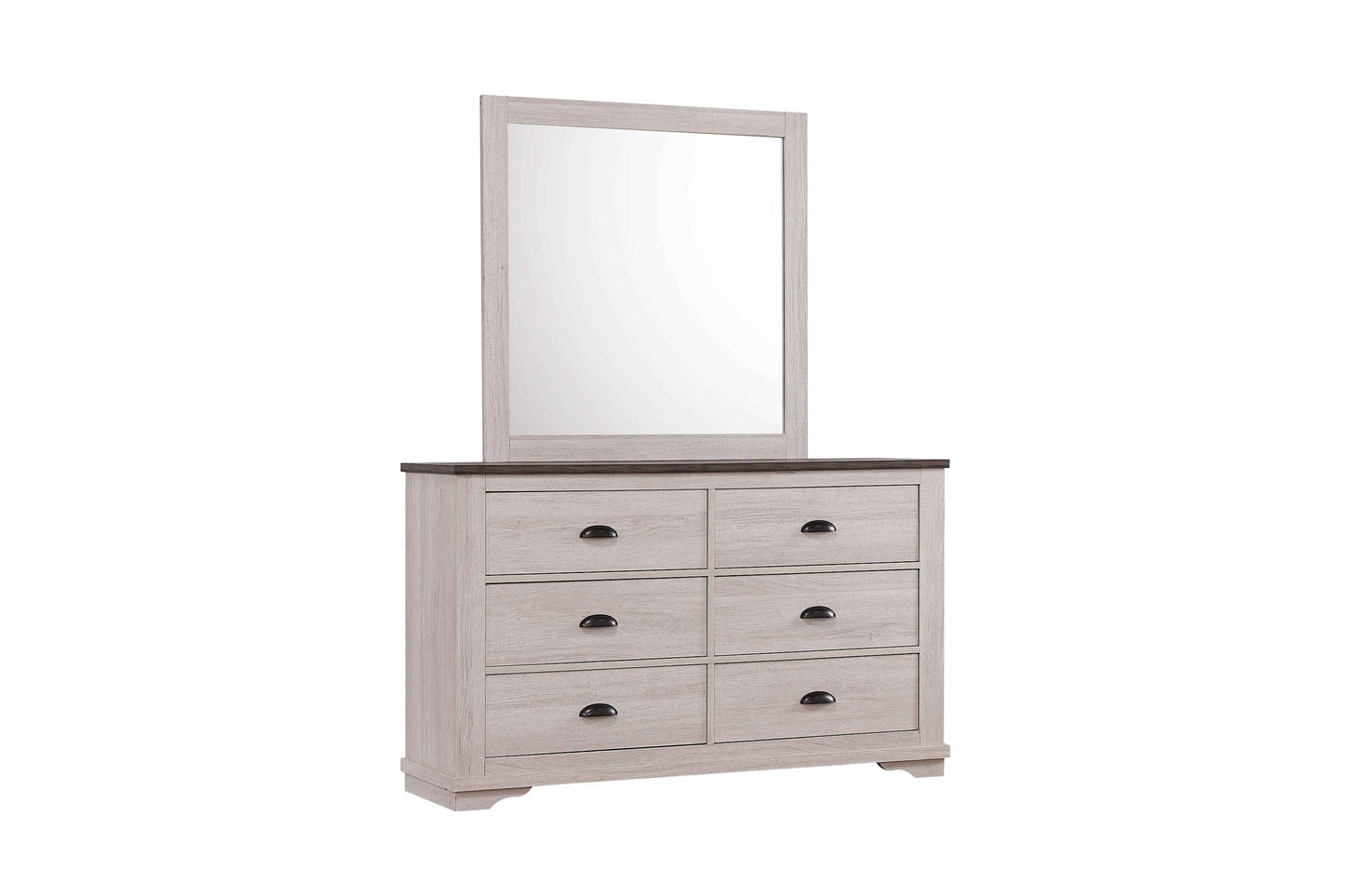 Coralee Chalk/Gray Sleigh Bedroom Set - SET | B8130-K-HB | B8130-K-FB | B8130-KQ-RAIL | B8130-1 | B8130-11 | B8130-2 | B8130-4 - Luna Furniture - Dallas Store