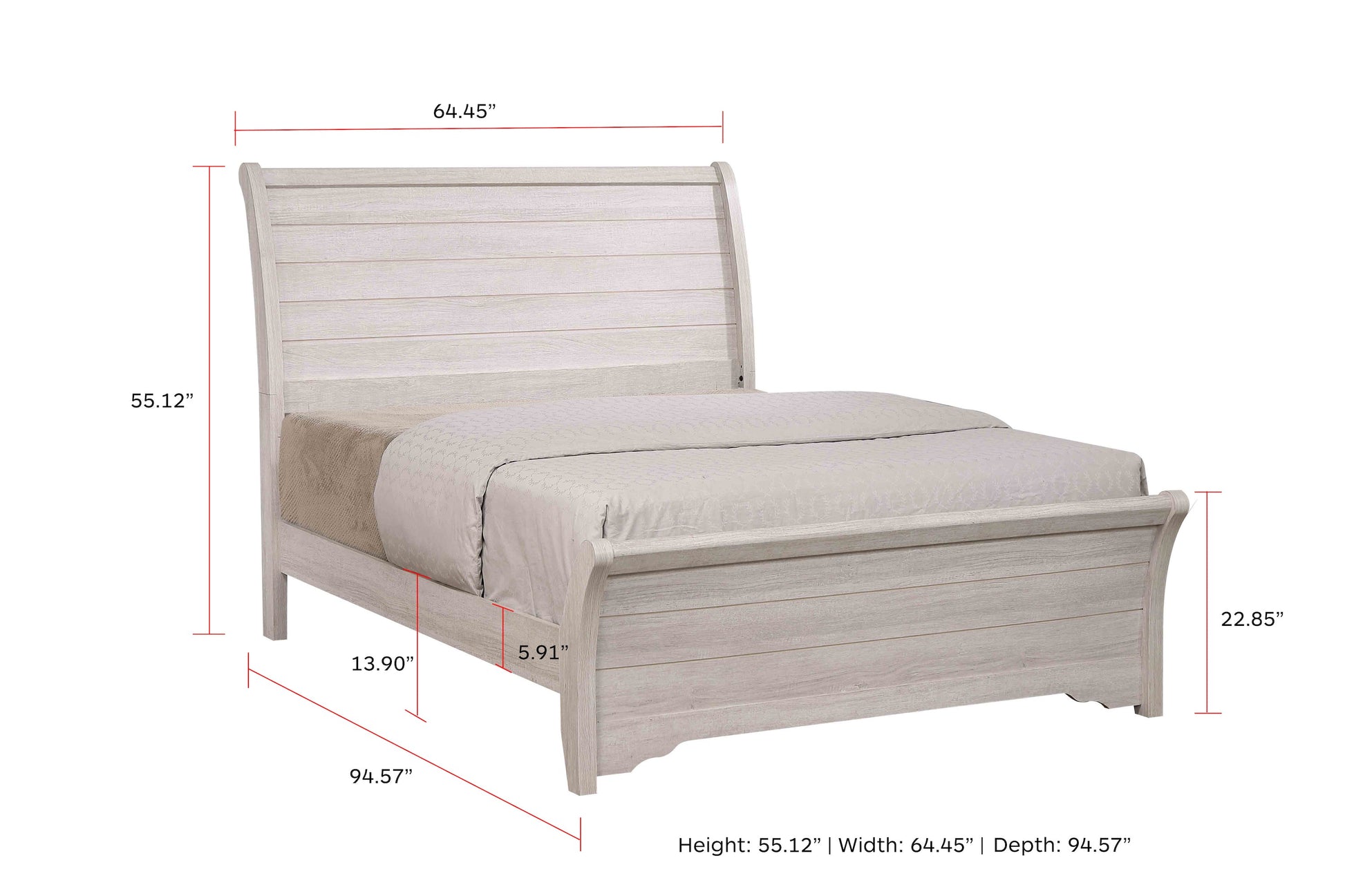 Coralee Chalk/Gray Sleigh Bedroom Set - SET | B8130-K-HB | B8130-K-FB | B8130-KQ-RAIL | B8130-1 | B8130-11 | B8130-2 | B8130-4 - Luna Furniture - Dallas Store