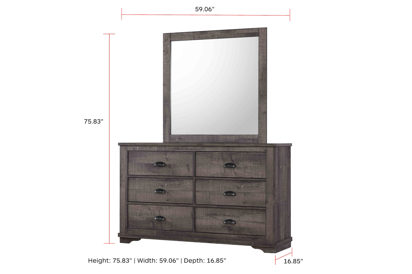 Coralee Gray Sleigh Bedroom Set - SET | B8100-K-HB | B8100-K-FB | B8100-KQ-RAIL | B8100-1 | B8100-11 - Luna Furniture - Dallas Store