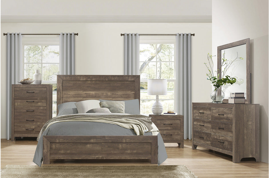 Corbin Brown Panel Bedroom Set - SET | 1534K-1EK | 1534-5 | 1534-6 | 1534-4 | 1534-9 - Luna Furniture - Dallas Store