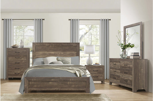 Corbin Brown Panel Bedroom Set - SET | 1534K-1EK | 1534-5 | 1534-6 | 1534-4 | 1534-9 - Luna Furniture - Dallas Store