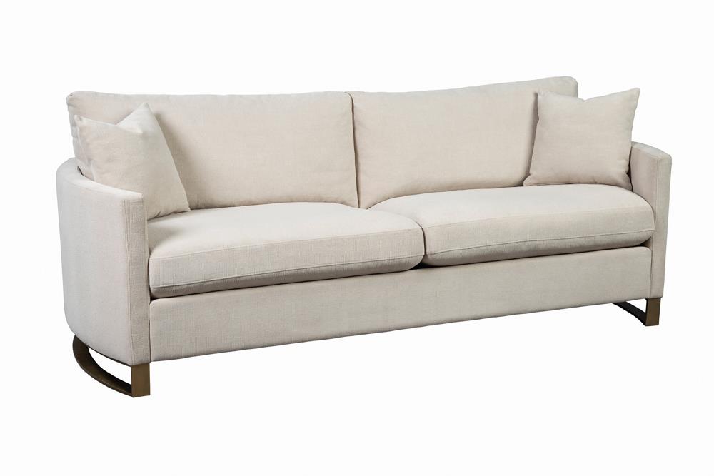 Corliss Upholstered Arched Arms Sofa Beige - 508821 - Luna Furniture - Dallas Store