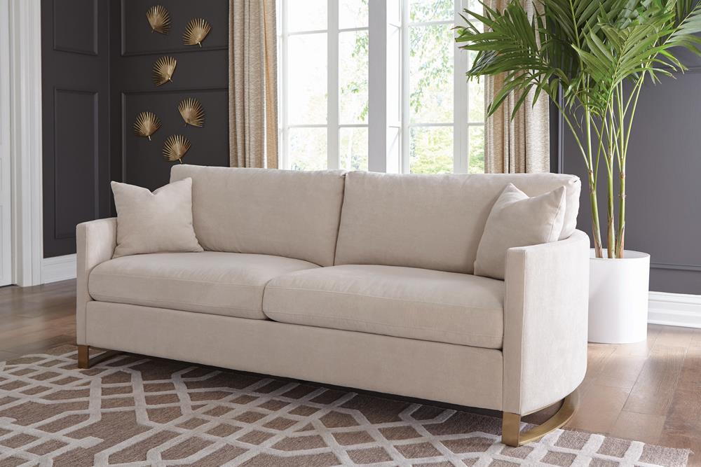 Corliss Upholstered Arched Arms Sofa Beige - 508821 - Luna Furniture - Dallas Store