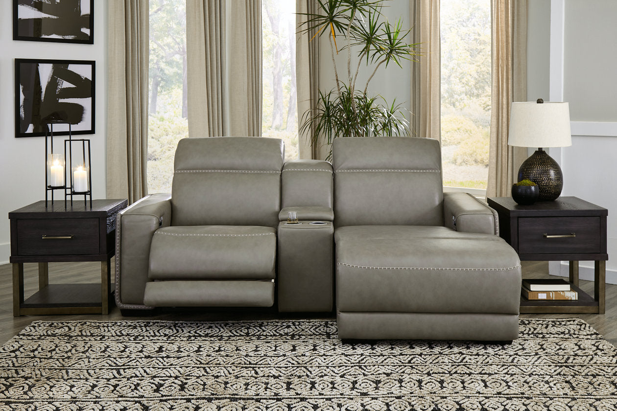 Correze Gray 3-Piece Power Reclining Sectional with Chaise - SET | U9420257 | U9420258 | U9420297 - Luna Furniture - Dallas Store