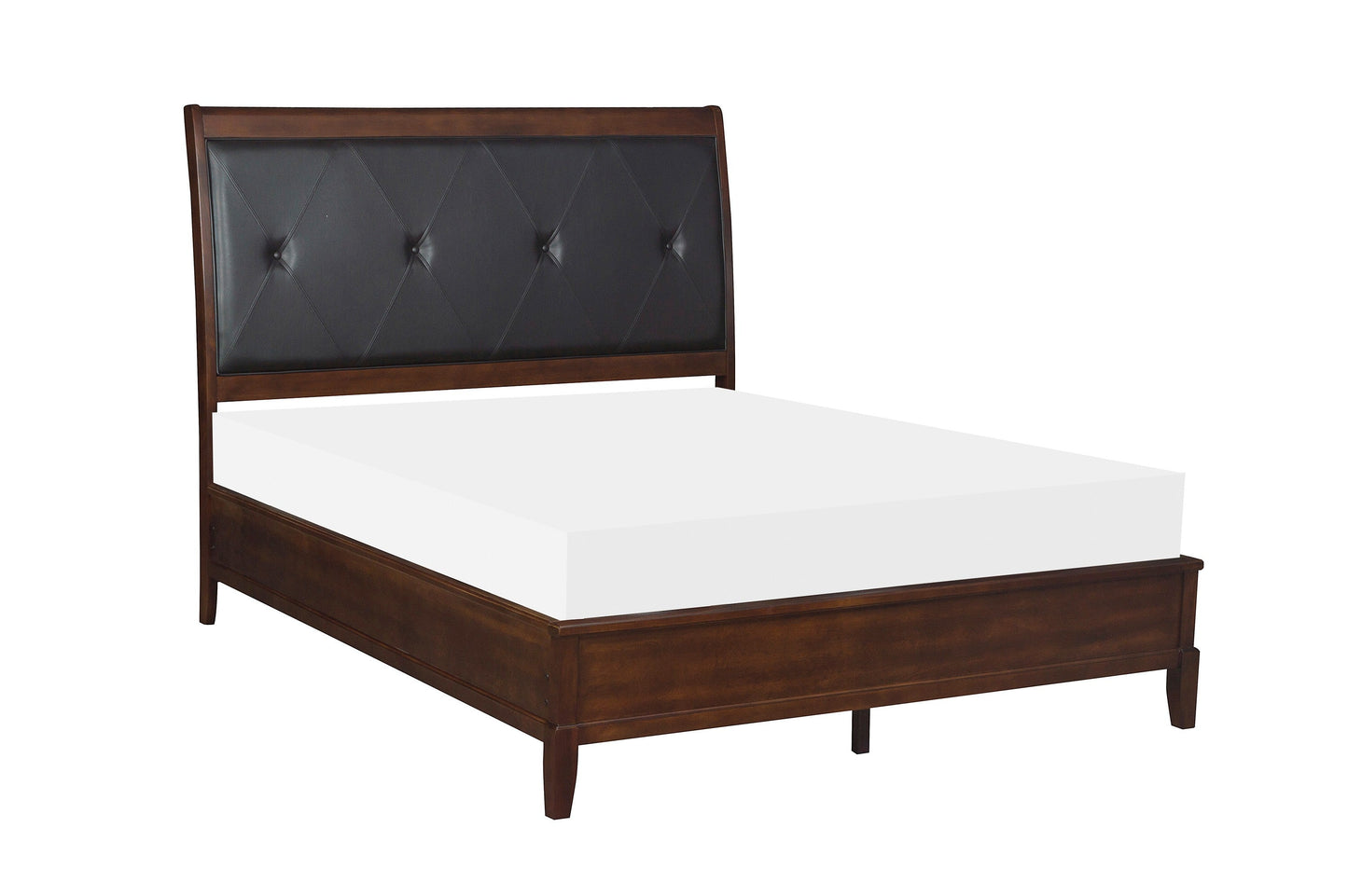 Cotterill Cherry Queen Upholstered Panel Bed - SET | 1730-1 | 1730-2 | 1730-3 - Luna Furniture - Dallas Store