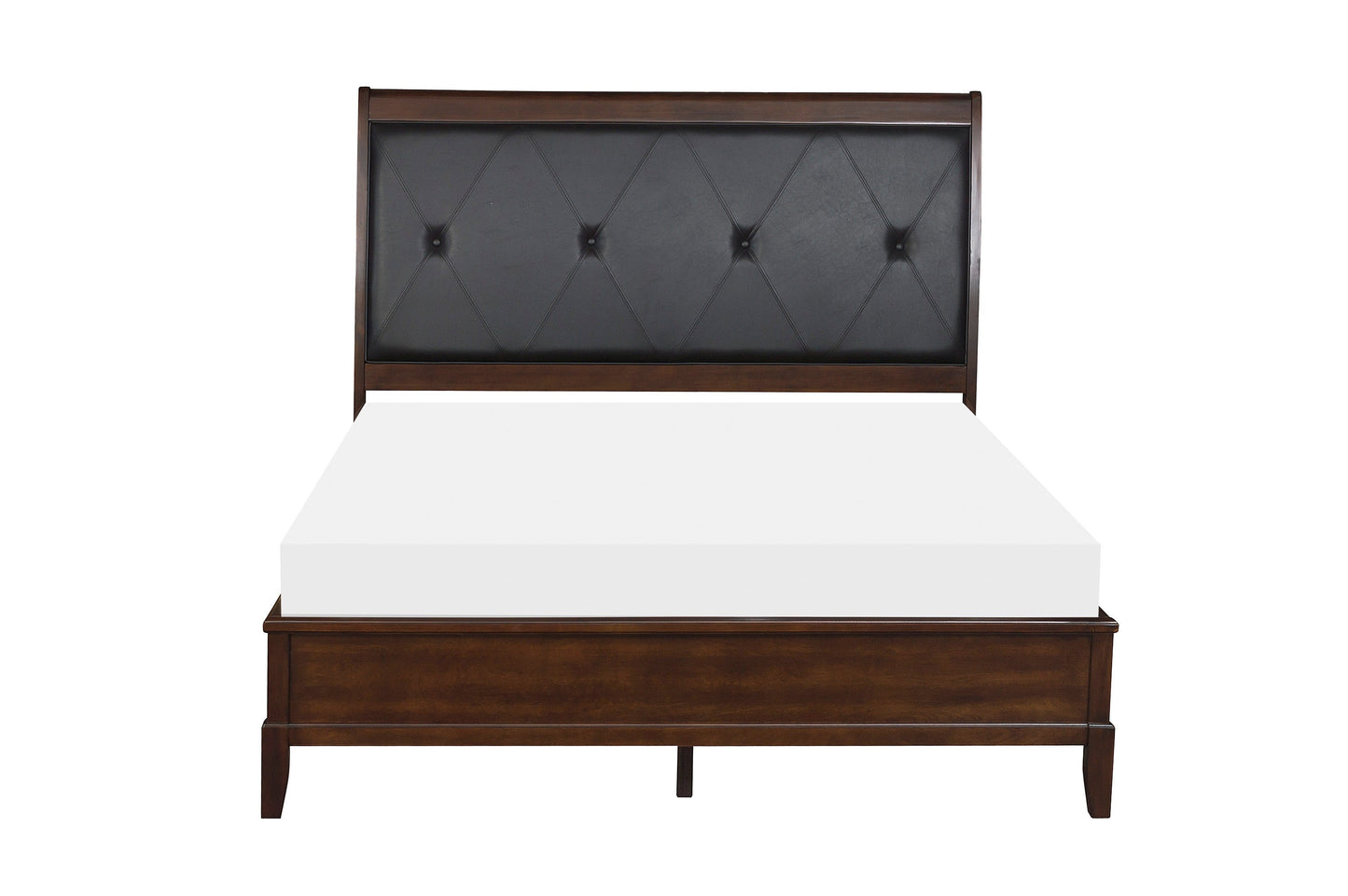 Cotterill Cherry Queen Upholstered Panel Bed - SET | 1730-1 | 1730-2 | 1730-3 - Luna Furniture - Dallas Store
