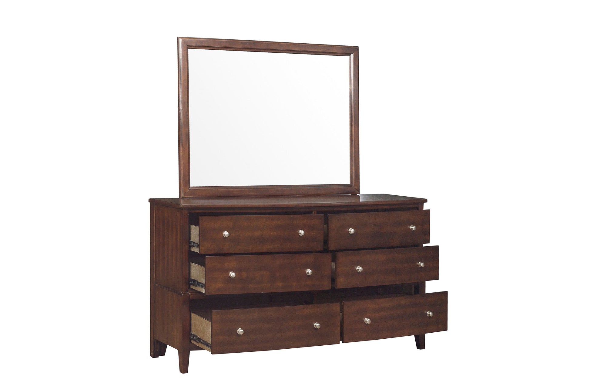Cotterill Cherry Upholstered Panel Bedroom Set - SET | 1730-1 | 1730-2 | 1730-3 | 1730-5 | 1730-6 - Luna Furniture - Dallas Store