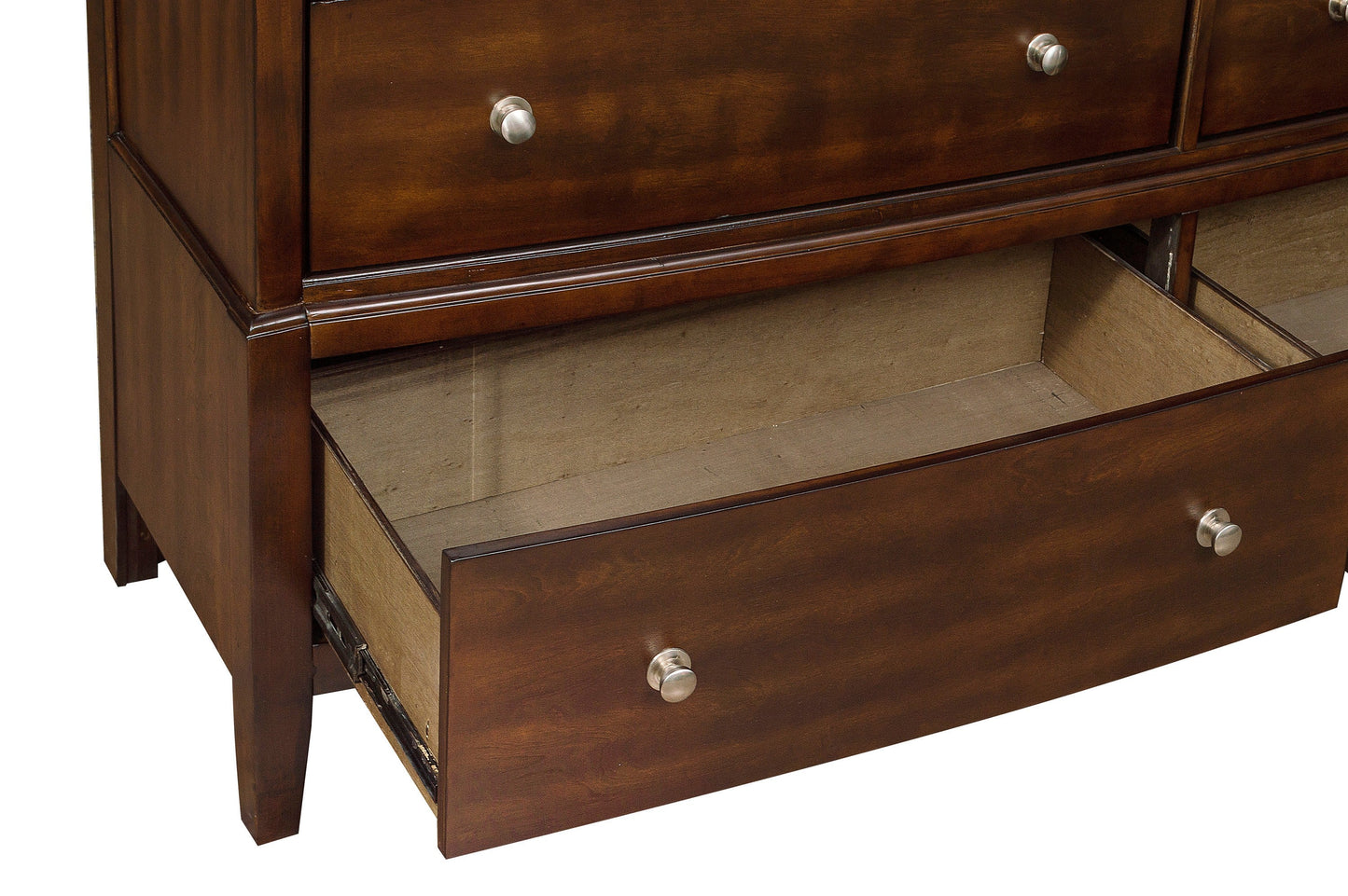 Cotterill Cherry Upholstered Panel Bedroom Set - SET | 1730-1 | 1730-2 | 1730-3 | 1730-5 | 1730-6 - Luna Furniture - Dallas Store