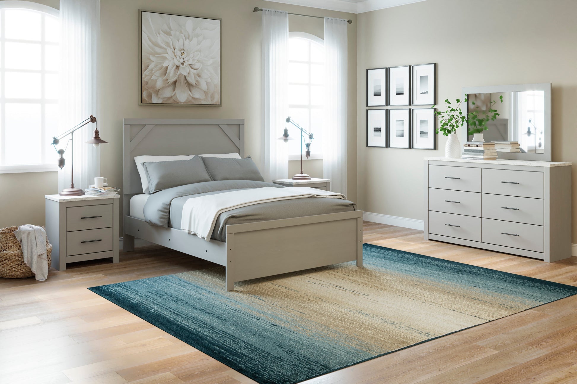 Cottonburg Light Gray/White Panel Youth Bedroom Set - SET | B1192-55 | B1192-86 | B1192-31 | B1192-36 - Luna Furniture - Dallas Store