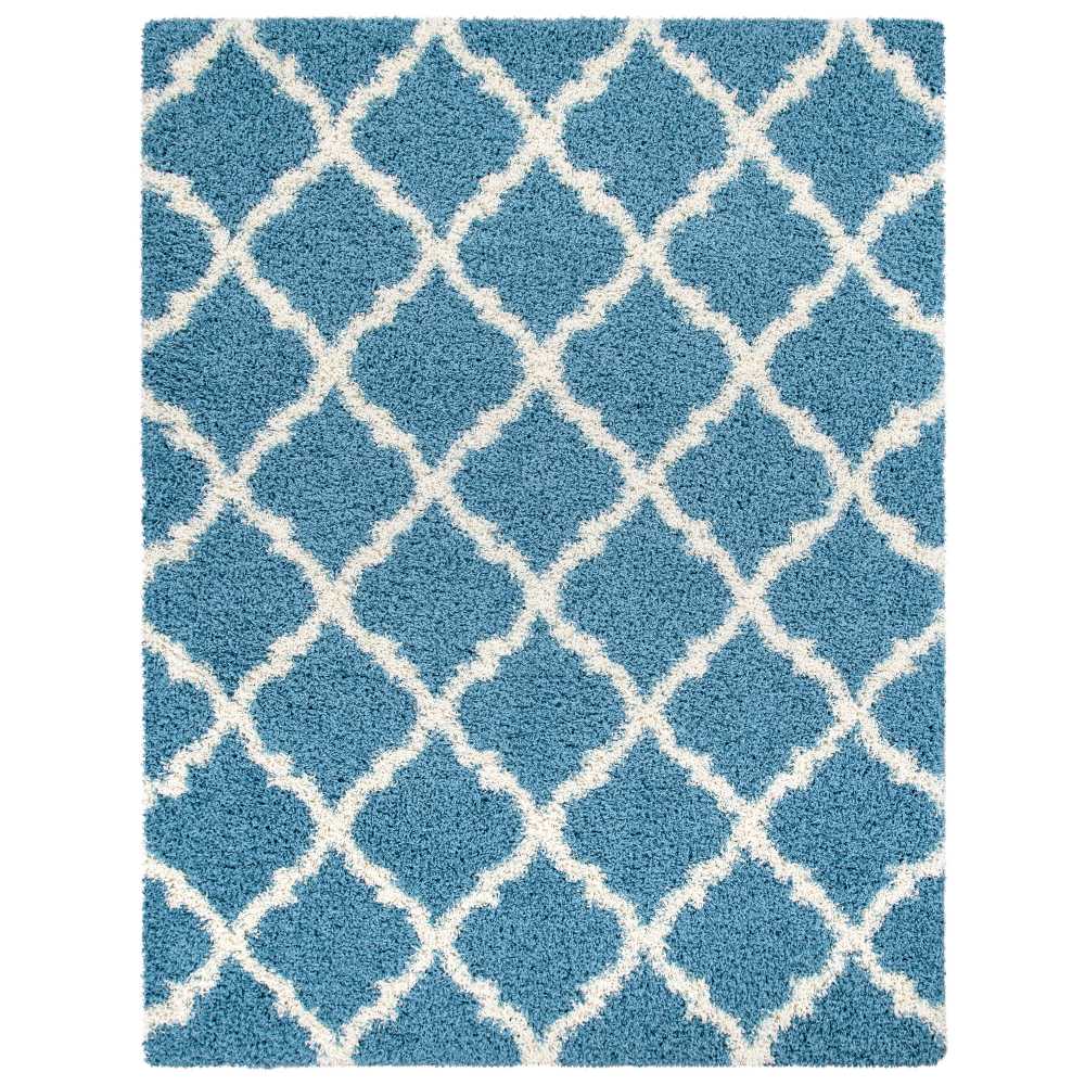 Cozy Moroccan Trellis Turquoise Shaggy Area Rug - 8X10 - SHG2276-8x10 - Luna Furniture - Dallas Store
