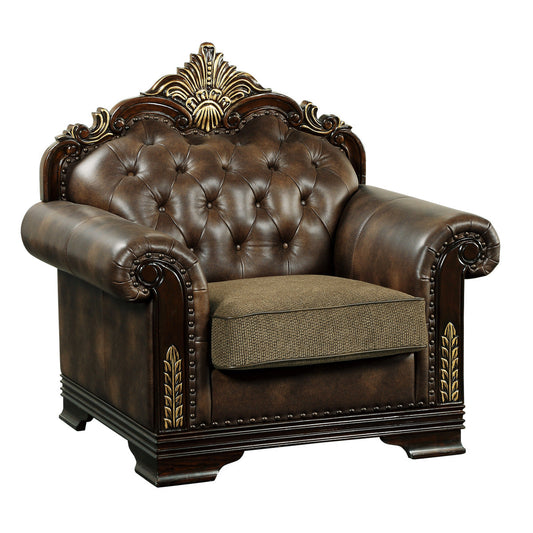 Croydon Brown Chair - SET | 9815-1A | 9815-1B - Luna Furniture - Dallas Store